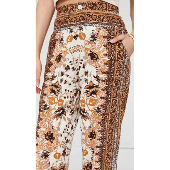 Anthropologie - Floral Print Linen Blend Joggers - Scarf Print - sz 4 - Picture 12 of 12